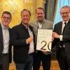 Anthony Torgington (Managing Director, Relais & Chateaux), Armin Pfurtscheller (Geschäftsführer, Jagdhof), Alban Pfurtscheller (Junior Patron, Jagdhof) und Laurent Gardinier (Präsident, Relais & Chateaux).