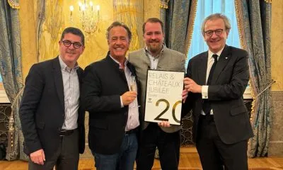 Anthony Torgington (Managing Director, Relais & Chateaux), Armin Pfurtscheller (Geschäftsführer, Jagdhof), Alban Pfurtscheller (Junior Patron, Jagdhof) und Laurent Gardinier (Präsident, Relais & Chateaux).