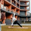 Jeden Morgen Yoga während der Vitality Week.