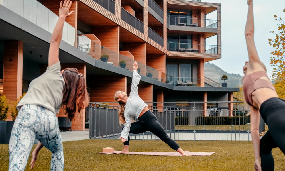 Jeden Morgen Yoga während der Vitality Week.